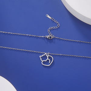Myshape carino gattino gatto ciondolo collana in acciaio inox collo animale catena gioielli di moda regalo per le donne ragazze amico 2024 - Product Image 6