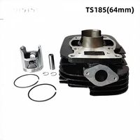 Piezas de Cilindro de Motor de Motocicleta de 64 mm, Aptas para Suzuki TS185C TS185, Pistón, Revestimiento de Cilindro, Bloque de Cilindro