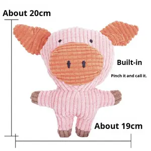 Jouet en peluche pour chien en polaire de maïs rose, lapin <span class=keywords><strong>blanc</strong></span>, pour le nettoyage des dents et le grincement des dents, fournitures pour animaux de compagnie - Product Image 5