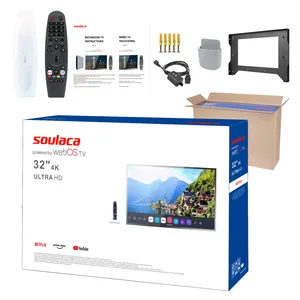 Soulaca बाथरूम webOS Dolby के लिए 32 इंच 4K दर्पण टीवी FHD स्मार्ट टीवी जादू रिमोट के साथ, आवाज नियंत्रण, वक्ताओं में निर्मित, वाई-फाई