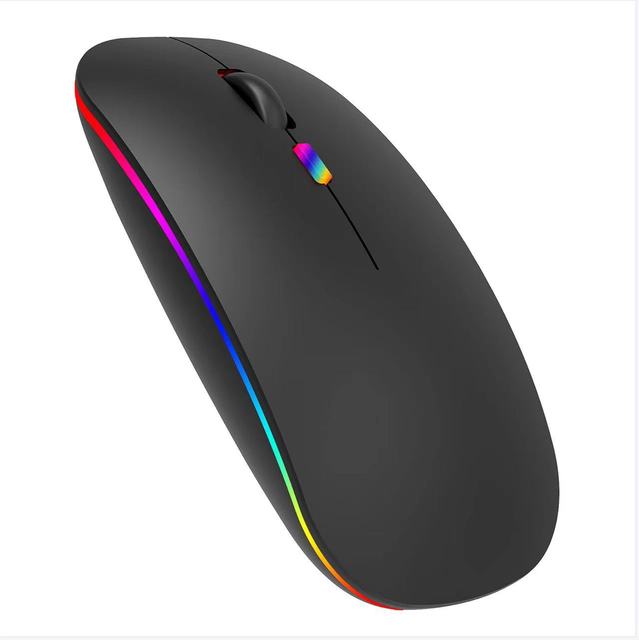 Ultra-Thin Mini 2.4GHz Wireless Optical Gaming Mouse LED Backlit Ergonomic Stylish Slim Chargeable Type-C USB Connection