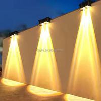 Lampe solaire murale LED RGB d'extérieur en stock en Allemagne pour jardin, patio, clôture, éclairage décoratif, étanche, expédition en 3 jours, alimentée par l'énergie solaire