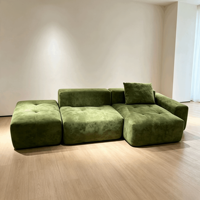 Canapé modulaire compressé en tissu personnalisable avec cadre en bois massif sous vide pour salon
