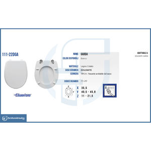 Abattant de toilette Dolomite Vaso Garda, style moderne, fermeture douce, fabriqué en bambou, plastique PP et résine uréique, pour salle de bain - Product Image 2