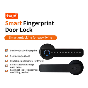 Serrure intelligente à verrouillage automatique Tuya Scanner biométrique Bluetooth <span class=keywords><strong>Code</strong></span> Cylindres Numérique Interne Électronique Poignée <span class=keywords><strong>de</strong></span> porte principale Serrure à mortaise - Product Image 2