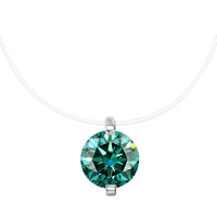 Collier de Moissanite haut de gamme européen américain S925 Sterling Silver Tear Mermaid Clavicule Chain Transparent Pendant Necklace