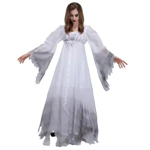 M-xxl Halloween Ghost Zombie Girl Bride Play Festival Scary Costume