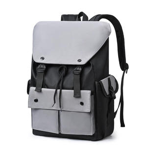 Street style Flap-top Hasp Mens <b>Backpack</b>, Outdoor Casual Large-capacity Laptop Travel Bag, College Students Flap-top - Product Image 3