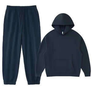 Großhandel Benutzerdefiniertes Logo Übergroßes French Terry Hoodie-Set 430gsm Jogger Freizeitoutfit 2-teiliger Herren Trainingsanzug Sweatpants Hoodie-Set - Product Image 6