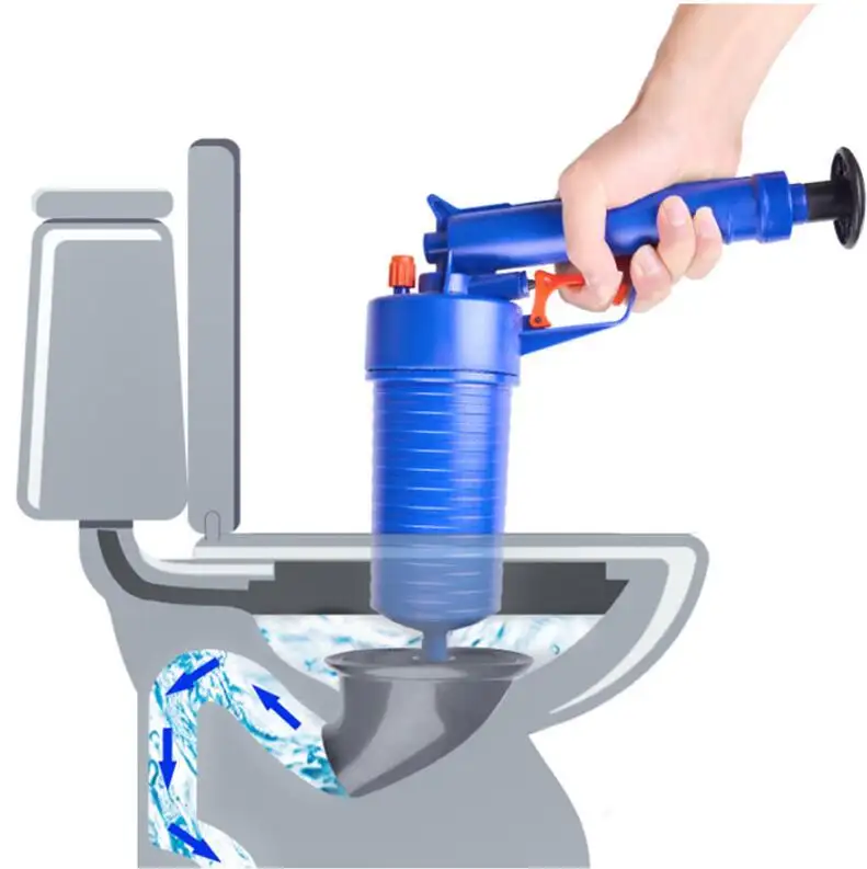 Power Toilet Plunger Set Drain Clog Remover Tool Drain Snake Tub Cleaner Opener Air Drain Blaster Gun Bellows Plunger
