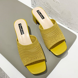 Nouvelles Sandales et Chaussons d'Été à Talon Moyen pour Femme, Tissage Volant Mode pour l'Extérieur - Product Image 6