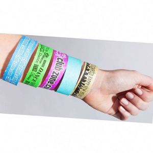 Pulseras de Papel Tyvek Desechables de un Solo Uso para Eventos, Festivales, Conciertos Musicales, Pulseras con Logotipo Personalizado - Product Image 5