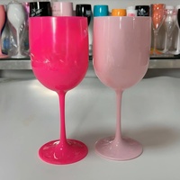 Verres à pied Tritan incassable Verre à champagne noir Plastique Acrylique Blanc Champagne Vin Gobelet Verre