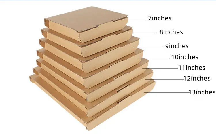 مخصص للبيع بالجملة 6/8/12/0/12/14/16/18 بوصة شعار فارغ صندوق بيتزا ورقي تصميم صندوق توصيل البيتزا الأعلى للسكوتر