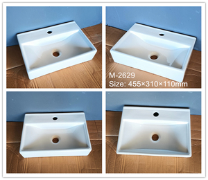 Lavabo de salle de bain en céramique blanche de luxe moderne, prix direct usine, lavabo rectangulaire à poser sur comptoir <span class=keywords><strong>pour</strong></span> hôtel et maison - Product Image 4
