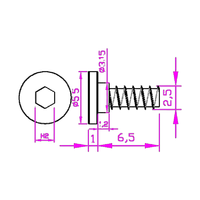 Vis autotaraudeuses en acier au carbone de grade 10.9, à tête plate noire, à embase hexagonale, à queue plate de positionnement progressif, personnalisées ST1-ST6