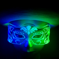Weihnachten Halloween Party LED Tech Halb gesichts maske Lumines zierende schillernde Brille Bar Kostüm PROM Cyberpunk Cosplay Flash Brille