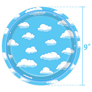 Blue Sky White Clouds Table Decoration Set Disposable Birthday Party Supplies For Children 2-4 Years - Product Image 2