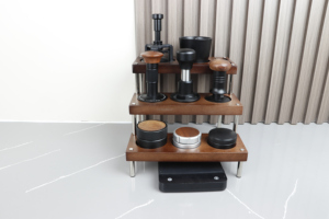 Rak Penyimpanan Peralatan Kopi Minimalis 3 Tingkat dari Kayu, Rak <span class=keywords><strong>Display</strong></span> Peralatan Barista untuk Rumah & Konter Kafe - Product Image 4