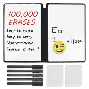 Writing Whiteboard Notebook Leather Double-sided Rewritable Whiteboard Notepad <b>Memo</b> <b>Pad</b> Notebook for Students - Product Image 4