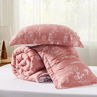 Ensemble de couette de lit moderne en polyester écologique à fleurs, 3 pièces, design réversible, toucher doux, couleur personnalisable, lavable en machine