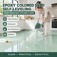 Revêtement et peinture liquides pour sols, résistants aux rayures, à base d'époxy et de sable coloré, pour décoration intérieure, colorés et durables, OEM
