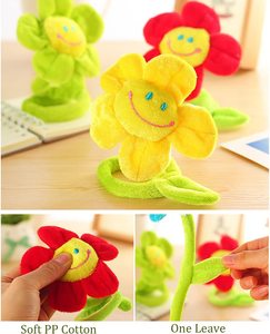 Ramo de flores de felpa Artificial flexible para fiesta de cumpleaños, flores de margaritas con sonrisa - Product Image 5