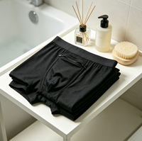 Caleçons Boxers en Coton pour Hommes avec Logo OEM, Insert Amovible pour Pack de Glace, Poche Avant, Confort Rafraîchissant, Sauna, Post-Opératoire, Fermeture Éclair