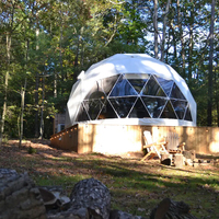 Tente dôme d'extérieur de luxe à poteaux droits en PVC, ignifuge et imperméable, toutes saisons, pour restaurants et igloos