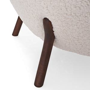 Fauteuil <span class=keywords><strong>scandinave</strong></span> moderne en laine avec pieds en bois de frêne massif, fauteuil en <span class=keywords><strong>velours</strong></span> pour salon, chaises longues pour la maison et l'hôtel - Product Image 5