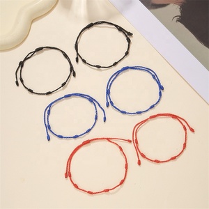 Bracelet réglable en cordon rouge Kabbale Bracelets à la mode 7 nœuds Style bonne chance Protection Amulette Oeil Bracelet à noeud rouge - Product Image 2