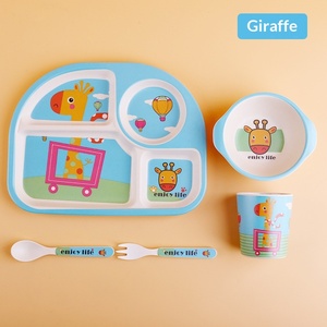 ชุดอุปกรณ์ทานอาหาร<span class=keywords><strong>เด็ก</strong></span>สร้างสรรค์ 5 ชิ้น จานแบ่งช่องสำหรับเด็กอนุบาล ชามข้าวลายการ์ตูน กระต่ายน่ารักสดใส - Product Image 2