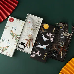 Hot Sales China Lieferant Kalligraphie Notebook Wachs Siegel Tinte Flasche Feder Stift Set Für Geschenk