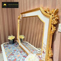 Table de toilette royale de luxe, design vintage, avec grand miroir mural pour chambre à coucher, hôtel, villa