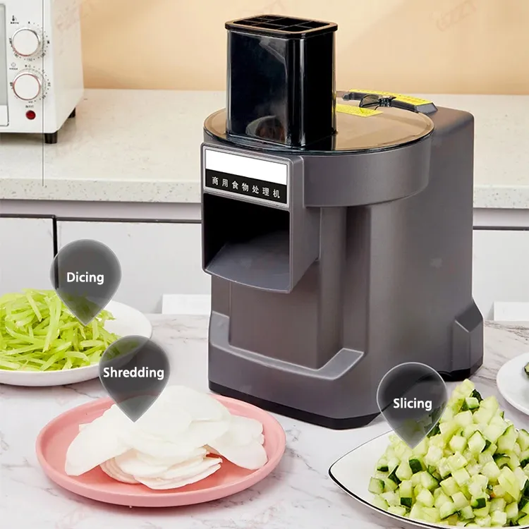 Ticari elektrikli sebze dilimleyici kıyıcı Robot taşınabilir 3 In 1 patates doğrayıcı makinesi patates kızartması salatalık dilimleme kesici