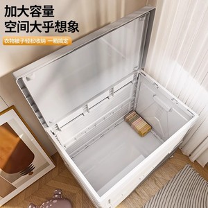 Clothing Organizer Large Capacity Flip Top <b>Storage</b> Cabinet With Wheels For <b>Clothes</b> Toys And Snacks - Product Image 3