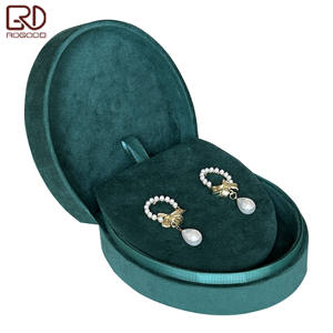 ROGOOD Boîte d'emballage en velours <span class=keywords><strong>de</strong></span> qualité supérieure unique <span class=keywords><strong>pour</strong></span> ensemble <span class=keywords><strong>de</strong></span> bijoux, collier, bracelet, boucles d'oreilles, étui <span class=keywords><strong>de</strong></span> présentation ovale <span class=keywords><strong>de</strong></span> luxe P1987 - Product Image 4