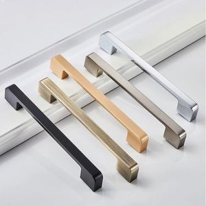 Poignées de meuble modernes en alliage d'aluminium noir et or pour armoires de chambre, poignées longues de cuisine, tirants de placard, boutons de commode, poignées de porte de meuble - Product Image 6
