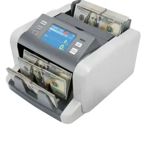 Contador de valor mixto de carga trasera con detección de billetes falsificados/conteo de efectivo/contador de dinero solo CIS IR MG UV, de carga trasera, a prueba de agua