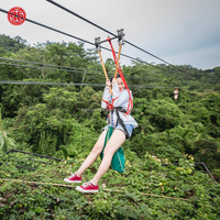 Adventure Zip line Siège Volant Câble Métallique en Acier Inoxydable Kit Zip Line Extérieur avec Accessoires Complets