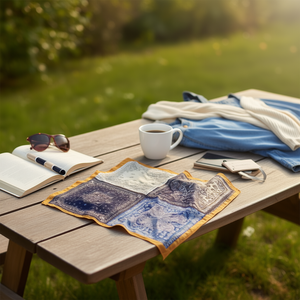 Foulard Quadrato Piccolo con Motivo Paisley 70x70cm 38G Design Patchwork per Donna Accessorio Moda - Product Image 2