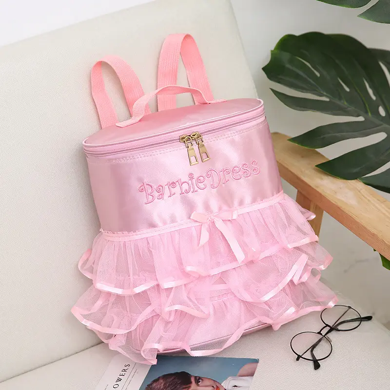 2024 Grote Capaciteit Kleine Meisjes Kinderen Student Kawaii Mode Custom Logo Roze Schoonheid Ballet Dans Training School Rugzak Tassen