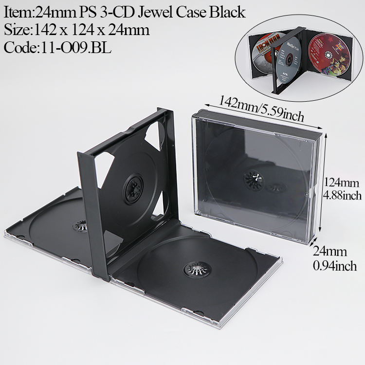 O09:24mm 3-CD Jewel Case Black