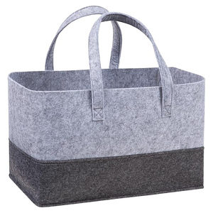 Grand panier de rangement en feutre avec poignées, organisateur de jouets moderne bicolore <span class=keywords><strong>pour</strong></span> salon, sac fourre-tout décoratif en feutre <span class=keywords><strong>pour</strong></span> la décoration intérieure - Product Image 2