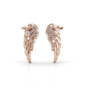 <span class=keywords><strong>Orecchini</strong></span> a Perno con <span class=keywords><strong>Ali</strong></span> <span class=keywords><strong>d</strong></span>'<span class=keywords><strong>Angelo</strong></span> in Argento Sterling 925 Daisini Impreziositi con Cristalli Swarovski Placcati in Oro 18K - Product Image 3