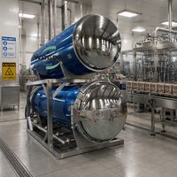Nieuwe horizontale rotatie autoclaaf voedselsterilisator waterimmersie retort sterilisatiemachine voor ingeblikt vlees