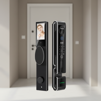 Serrure intelligente 3D de luxe QLEUNG avec application Tuya, interphone vidéo actif, carte à code, plusieurs langues, pour portes en aluminium/acier