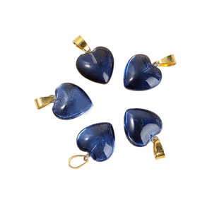 Liontin liontin hati cinta kaca kristal warna-warni liontin jimat penyembuhan untuk membuat perhiasan kalung gantungan kunci Aksesori Anting - Product Image 5