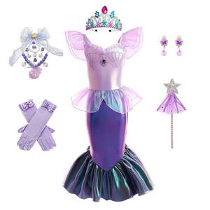 BAIGE Nuevo Vestido de Princesa Sirena para Niñas, Estilo Europeo Americano, Inspirado en el Personaje de Ariel de la Película y la Serie de TV - Product Image 6