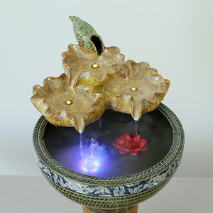 Fontana d'Acqua in Ceramica a Forma di Foglia di Loto su Larga Scala Fontana in Ceramica da <span class=keywords><strong>Giardino</strong></span> - Product Image 6